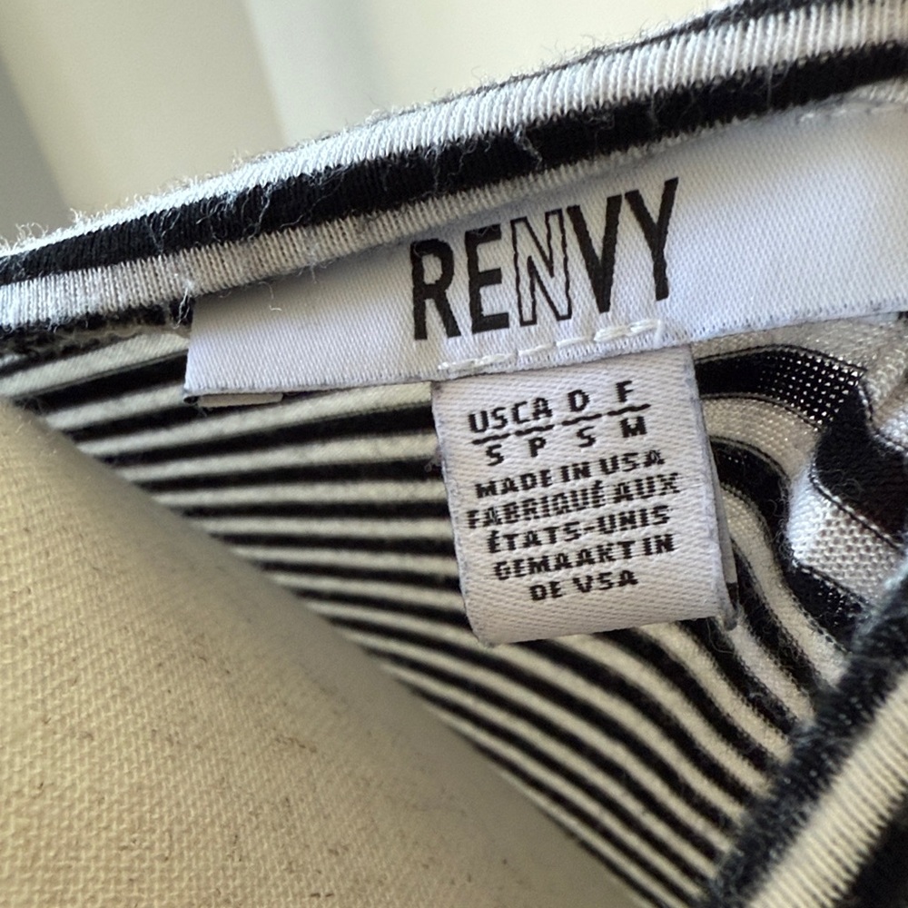 Renvy Black and White Striped Short Sleeve Tee - Picture 2 of 4